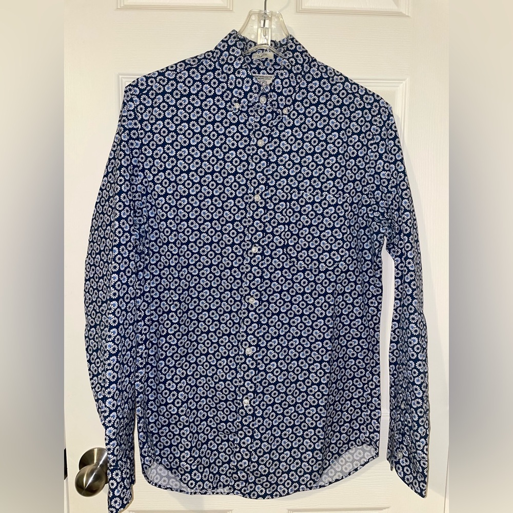 J. Crew Blue and White Casual Button Down Shirt